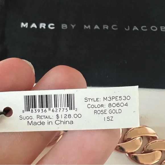 NEW Marc By Marc Jacobs RoseGold Kate Turn-Lock Chain Link Bracelet w/Dustbag - Picture 7 of 7